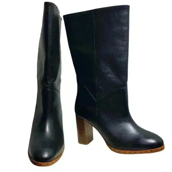 ALLSAINTS NWT Millie Leather Tall Black Ankle Boot Size EU 37 US 7 - Picture 2 of 12